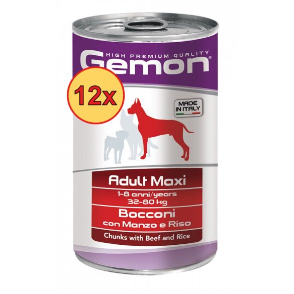 12x Gemon Dog Maxi Marha 1250g