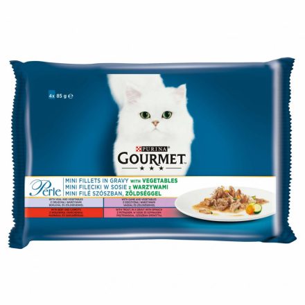 Gourmet Perle 4x85g Borjú + Vad + Marha + Pisztráng + Zöldség Szószban Alutasak