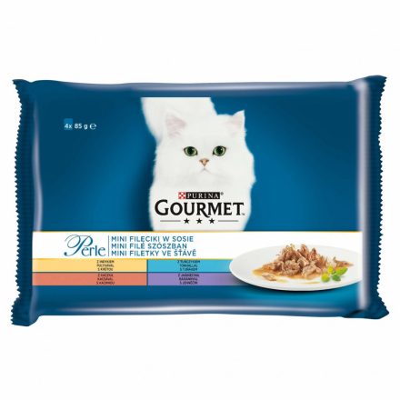 Gourmet Perle 4x85g Pulyka + Tonhal + Kacsa + Bárány Szószban Alutasak