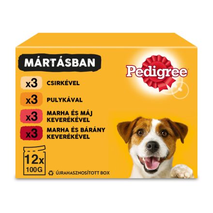 4x Pedigree Alutasak 12x100g ZÖLD Vegyes Válogatás Mártásban
