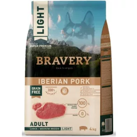   Bravery 4kg Ibériai Sertés száraz kutyatáp Light száraz kutyatáp
