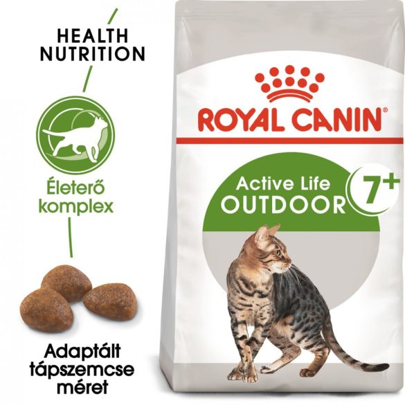 ROYAL CANIN OUTDOOR 7+ - szabadba gyakran kijáró, aktív idősödő macska száraztáp  (0,4 kg)