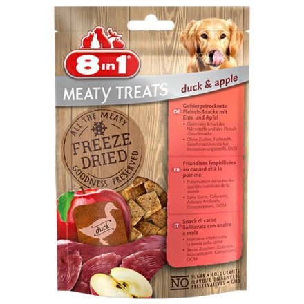 8in1 Meaty Treats fagyasztva szárított kacsa almával 50g