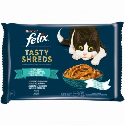 12x Félix 4x80g Tasty Shreds Lazac + Tonhal Szósz 073