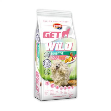 Panzi GetWild Adult Sensitive Lamb&rice with apple (bárány-rizs almával) száraztáp - Érzékeny emésztésű, búzamentes szárazeledel felnőtt kutyák részére (15kg)
