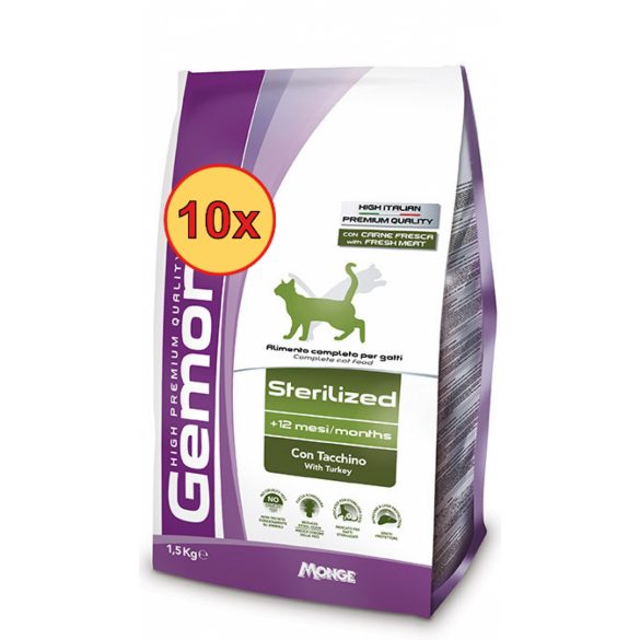 10x Gemon Cat 400g száraz Steril (pulyka)