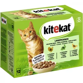 4x Kitekat Landpicknick Sauce Alutasakos Macskaeledel 12x85g