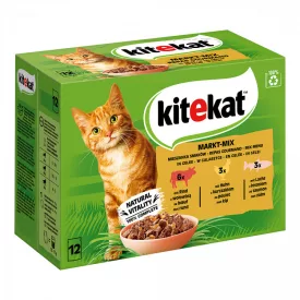 4x Kitekat Markt-Mix Gelee Alutasakos Macskaeledel 12x85g