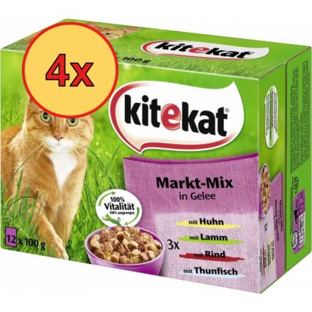 4x Kitekat Markt-Mix Gelee Alutasakos Macskaeledel 12x85g