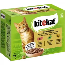 4x Kitekat Jagdschmaus Sauce Alutasakos Macskaeledel 12x85g