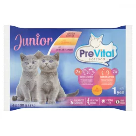   13x Prevital Junior Bárány + Lazac szószban Alutasakos macskaeledel 4x100g