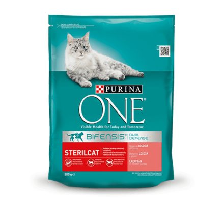 8x Purina One Steril Lazacos Száraz macskaeledel 800g