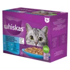 Whiskas Halas válogatás Aszpikban Alutasakos macskaeledel 12x85g