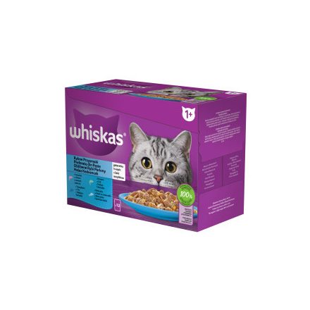 4x Whiskas Halas válogatás Aszpikban Alutasakos macskaeledel 12x85g