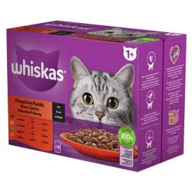   4x Whiskas Klasszikus válogatás Mártásban Alutasakos macskaeledel 12x85g