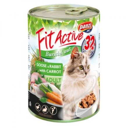 Panzi FitActive CAT 415g konzerv libás + nyulas + répás  (2264) (2024.04 lejárat)