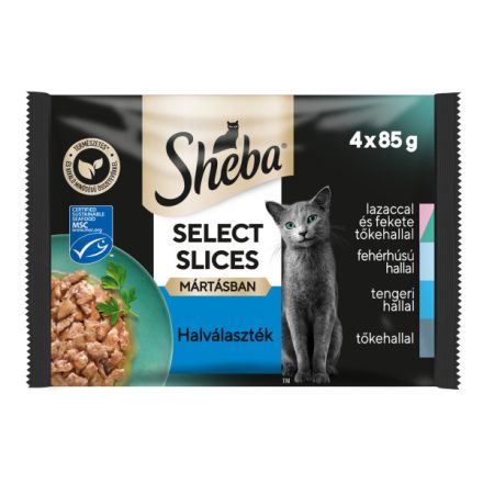 13x Sheba Halas válogatás szószban Alutasakos macskaeledel 4x85g