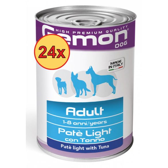 24x Gemon Dog Konzerv Paté Light Tonhal 400g