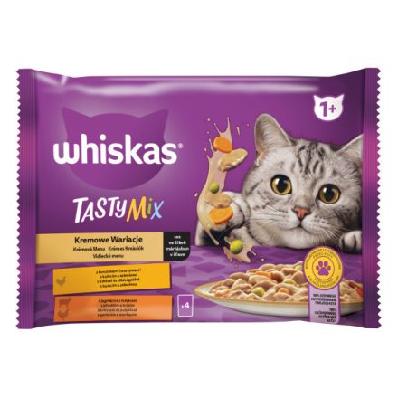 13x Whiskas 4x85g Tasty Mix Creamy krémes kreációk mártásban DC22D
