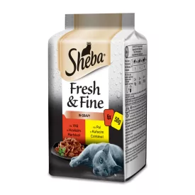   12x Sheba Mini 6x50g Marha+Csirke alutasakos macskaeledel DP92T