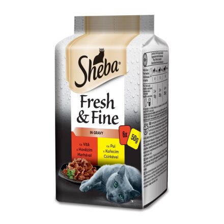 12x Sheba Mini 6x50g Marha+Csirke alutasakos macskaeledel