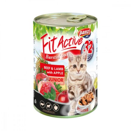 24x Panzi FitActive CAT 415g konzerv Junior Marha+Bárány