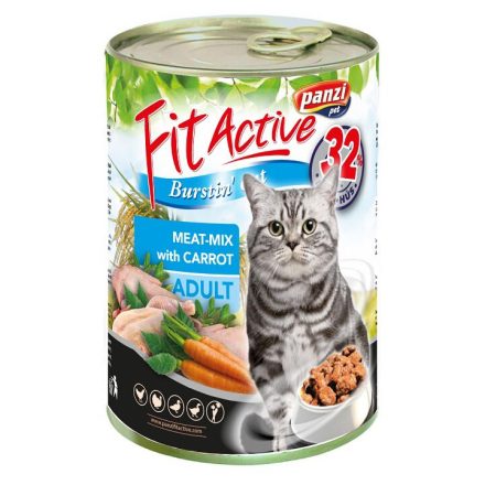 Panzi FitActive CAT 415g konzerv húsmix + répa (3016) (2024.07 lejárat)