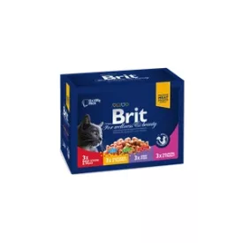 4x Brit Prémium Cat Alutasak Family Plate 12x100g