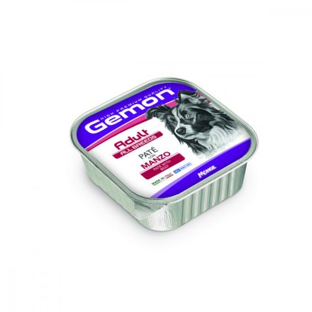 24x Gemon Dog Paté 150g Marha Alutálca