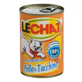   24x LeChat 400g Csirkés és Pulykahúsos konzerv felnőtt macskák részére