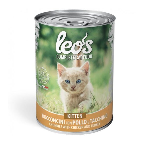 Leo's macskakonzerv 415g Kitten Csirke-Pulyka