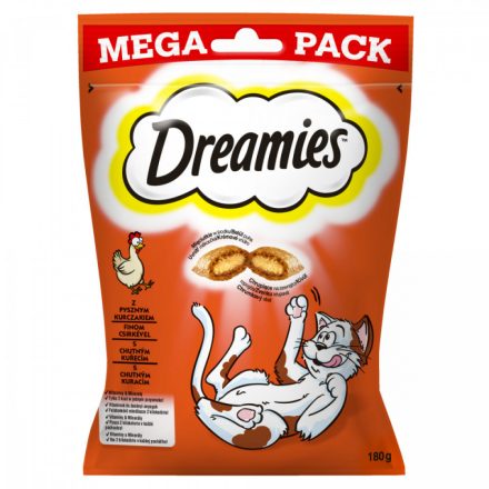 4x Dreamies jutalomfalat macskák számára Mega Pack 180g Csirkehússal