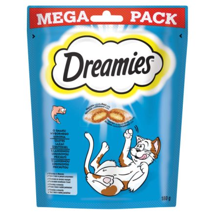 4x Dreamies jutalomfalat macskák számára Mega Pack 180g Lazaccal