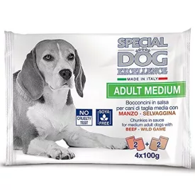   13x Special Dog Excellence Adult Médium Alutasak 4x100g Marhával, Vaddal Szószban