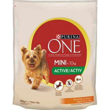 Purina ONE Mini ACTIVE Csirkében gazdag száraz kutyaeledel 800g