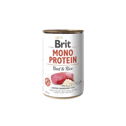 6x Brit Mono Protein Marha és Rizs 400g Kutyakonzerv 