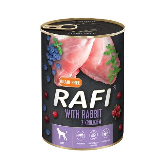 Rafi 400g Adult Pate Nyúl Kék és Vörösáfonyával Kutyakonzerv
