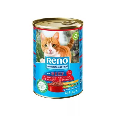 24x Reno Cat 415g Marhás konzerv felnőtt macskák részére