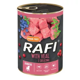   24x Rafi 400g Junior Pate Borjú Kék és Vörösáfonyával Kutyakonzerv