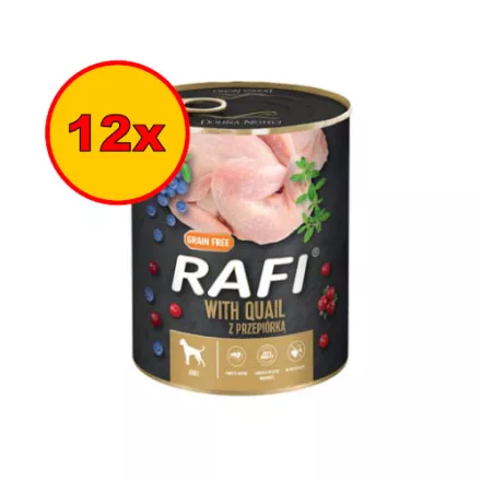 12x Rafi 800g Adult Pate Fürj Kék és Vörösáfonyával Kutyakonzerv