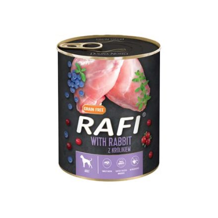 12x Rafi 800g Adult Pate Nyúl Kék és Vörösáfonyával Kutyakonzerv