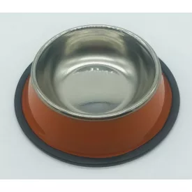 Etetőtál - narancssárga oldalú, fém 18cm 300ml