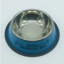 Etetőtál - kék oldalú, fém 18cm 300ml