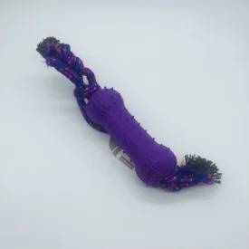 Gumibot 13cm, kötéllel - kutyajáték - LILA