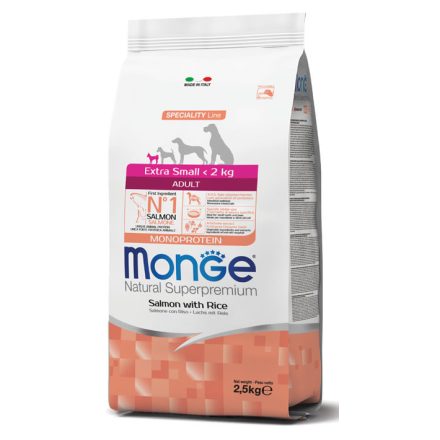 10x Monge Dog Speciality Line 800g Extra Small Lazac + Rizs (monoprotein)