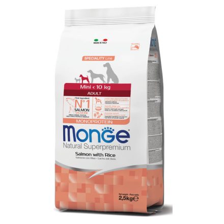 4x Monge Dog Speciality Line 2,5kg Mini Lazac + Rizs (monoprotein)