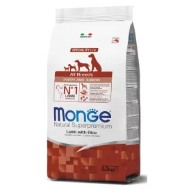   4x Monge Dog Speciality Line 2,5kg Puppy&Junior Bárány + Rizs (minden fajtának)