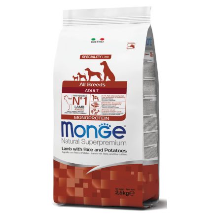 4x Monge Dog Speciality Line 2,5kg Bárány, Rizs + Burgonya Monoprotein (minden fajtának) 