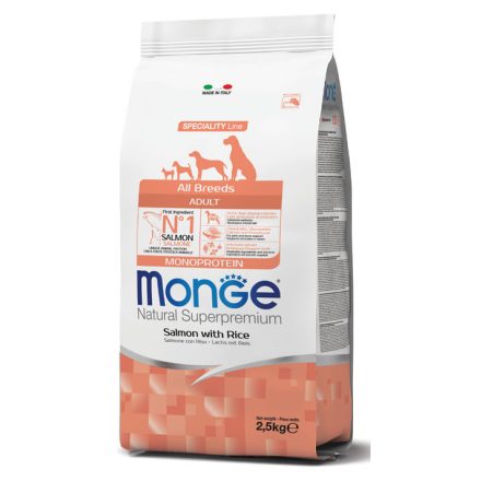 Monge Dog Speciality Line 2,5kg Lazac + Rizs Monoprotein (minden fajtának) 