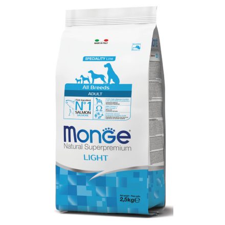 4x Monge Dog Speciality Line 2,5kg Light Lazac + Rizs Monoprotein (minden fajtának)
